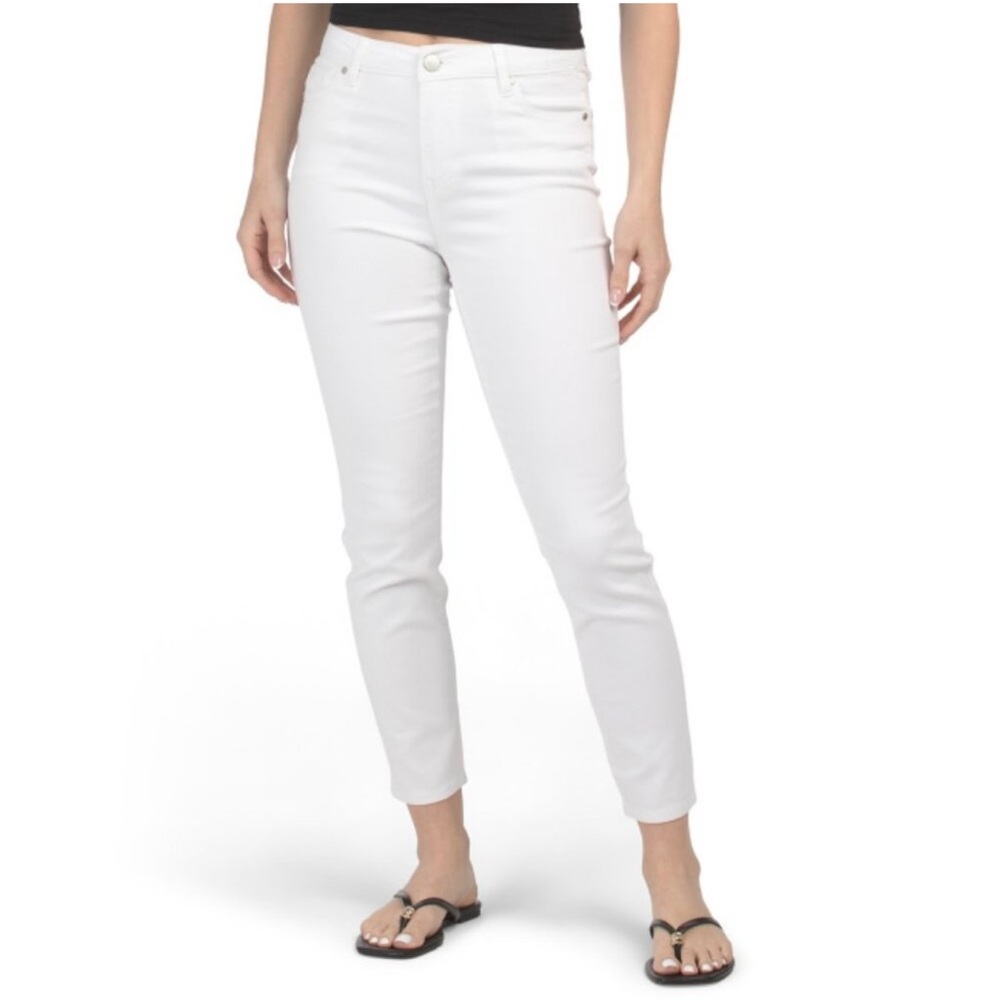 d. jeans Women's Jeans White denim Straight Leg Stretch  4